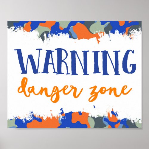Warning Danger Zone Sign  Dart Gun Party