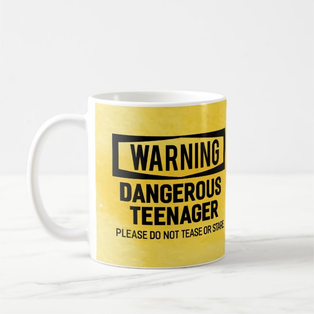 Warning Dangerous Teenager Mug (Left)