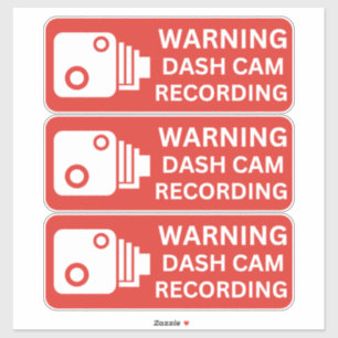 Warning Dash CAM Recording Vehicle Camera Security Sticker