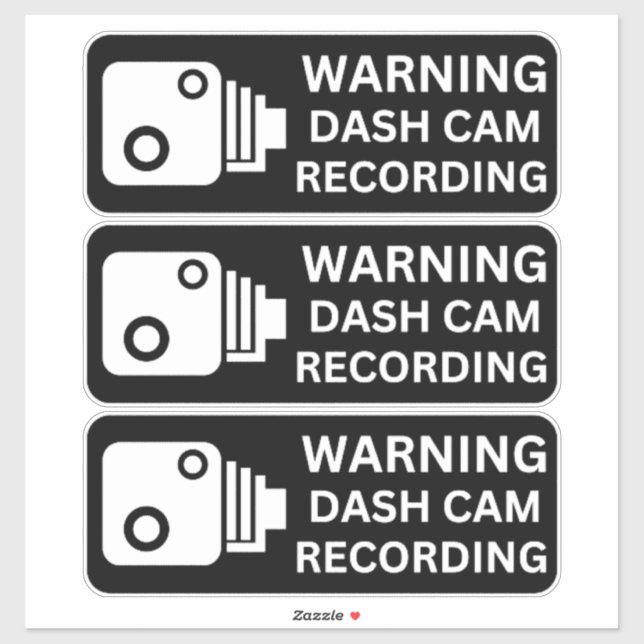 Warning Dash CAM Recording Vehicle Camera Security Sticker (Sheet)