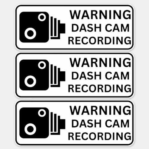 Warning Dash CAM Recording Vehicle Camera Security Sticker