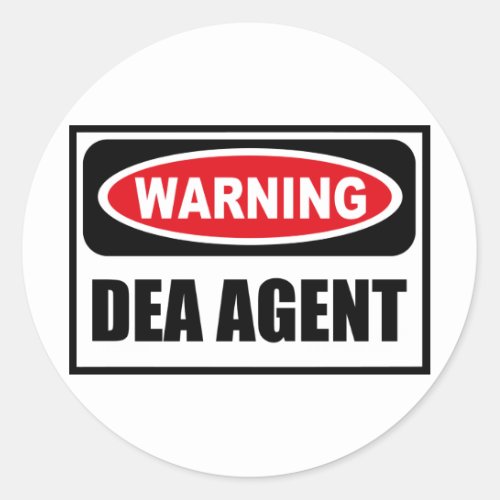 Warning DEA AGENT Sticker