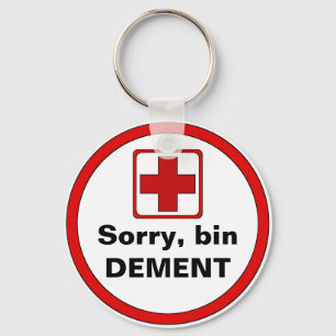 Warning - dementia keychain