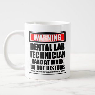 Warning Dental Lab Technician Hard At Work Giant Coffee Mug