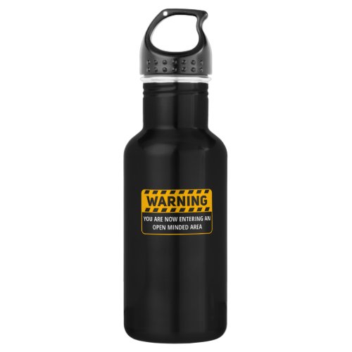 Warning Design For Open Minded People Stainless Steel Water Bottle