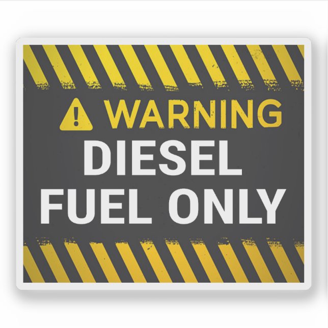 Warning Diesel Fuel Only Sign Sticker (Front)