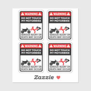 Warning Do Not Touch My Motorbike Vinyl Stickers