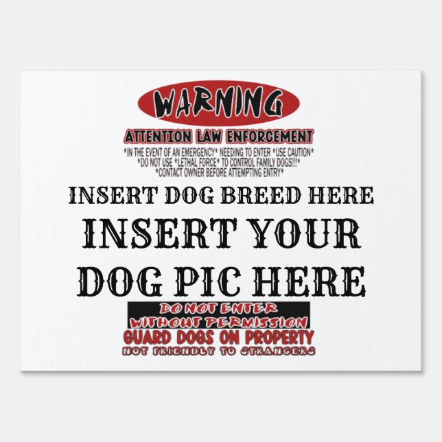 Warning Dog Sign (Front)
