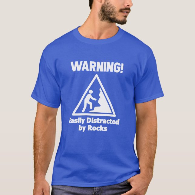 Warning Easily Distracted By Rocks Geologist boy T-Shirt (Front)