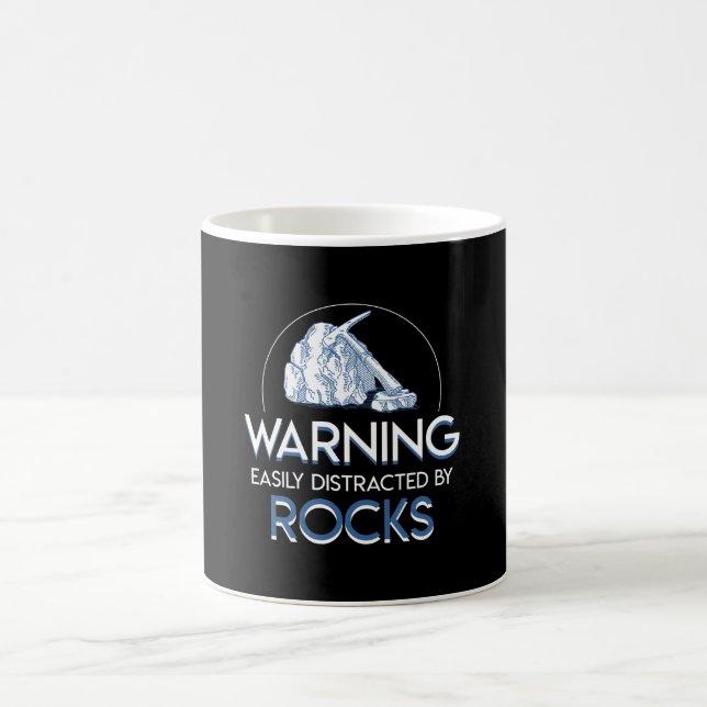 Warning Easily Distracted Geology Rock Coffee Mug (Center)