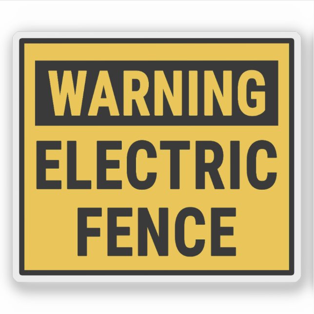 Warning Electric Fence Sticker (Front)