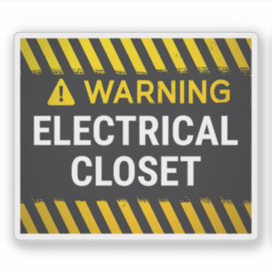 Warning Electrical Closet Sticker