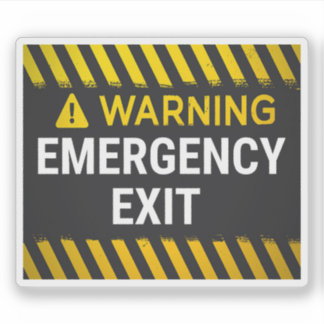 Warning Emergency Exit Sticker