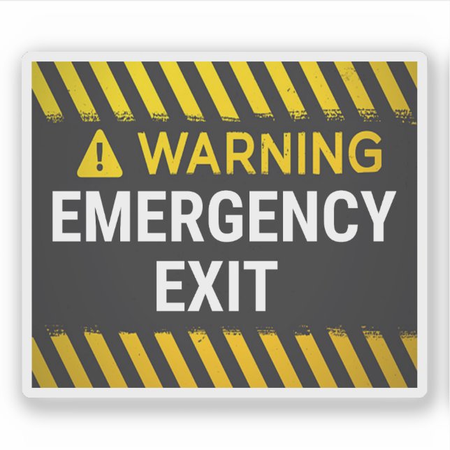 Warning Emergency Exit Sticker (Front)