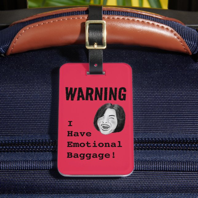 WARNING Emotional Baggage Luggage Tag (Front Insitu 2)