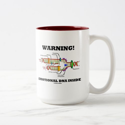 Warning Emotional DNA Inside DNA Replication Two_Tone Coffee Mug