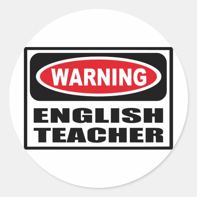 Warning ENGLISH TEACHER Sticker (Front)
