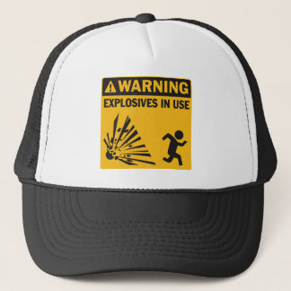 Warning! Explosives in Use Hat