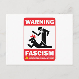 Warning! Facism Postcard