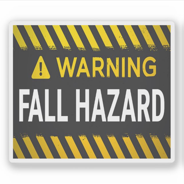 Warning Fall Hazard Sticker (Front)