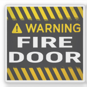 Warning Fire Door Sticker