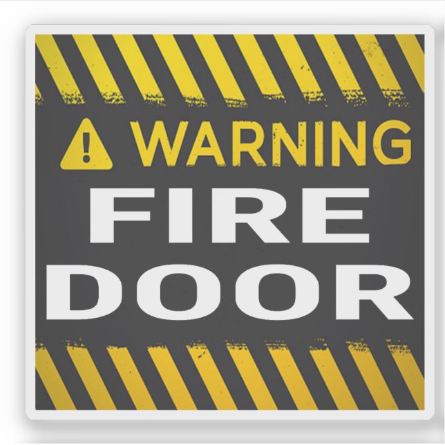 Warning Fire Door  Sticker (Front)