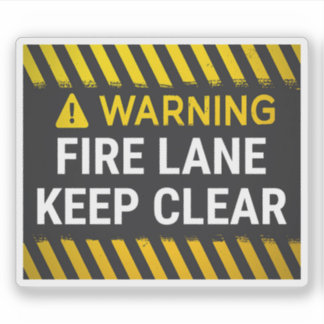  Warning Fire Lane Keep Clear  Sticker