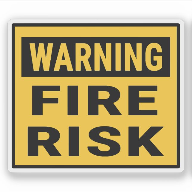 Warning Fire Risk Sticker (Front)
