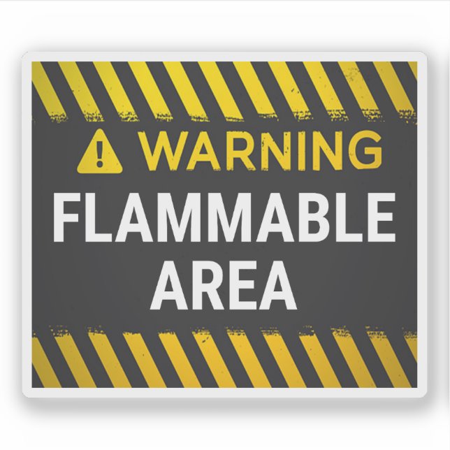 Warning Flammable Area  Sticker (Front)