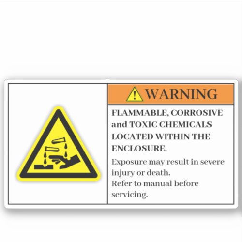 Warning Flammable Corrosive Label