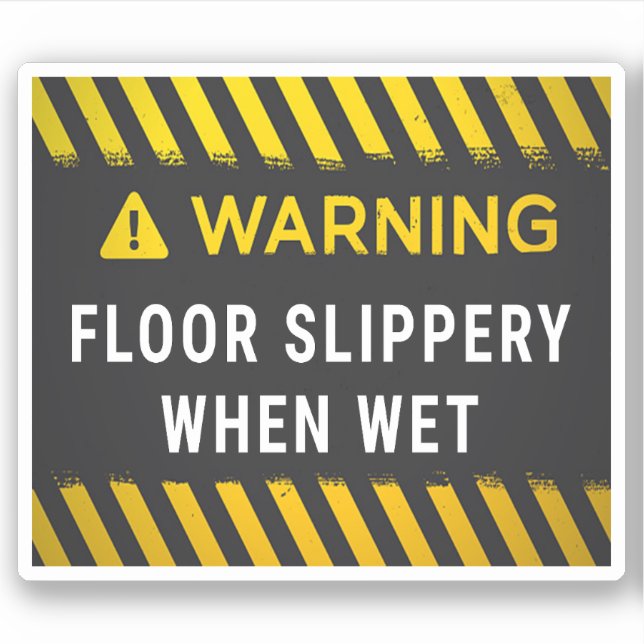 Warning Floor Slippery When Wet Sticker (Front)