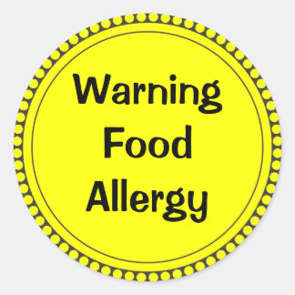 Warning Food Allergy Classic Round Sticker