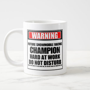 Warning Future Snowmobile Racing Champion Giant Coffee Mug