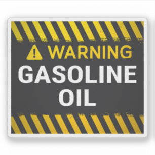 Warning Gasoline Oil Sticker