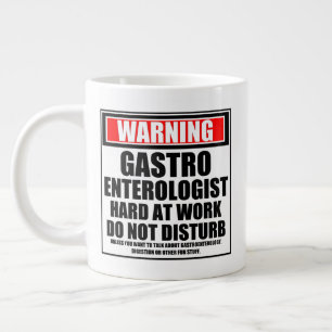 Warning Gastroenterologist Hard At Work Giant Coffee Mug