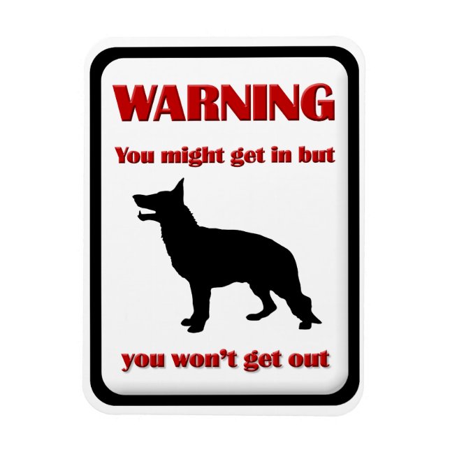 WARNING German Shepherd Magnet (Vertical)