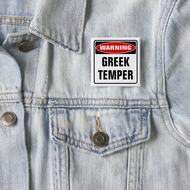 Warning Greek Temper Button (In Situ)