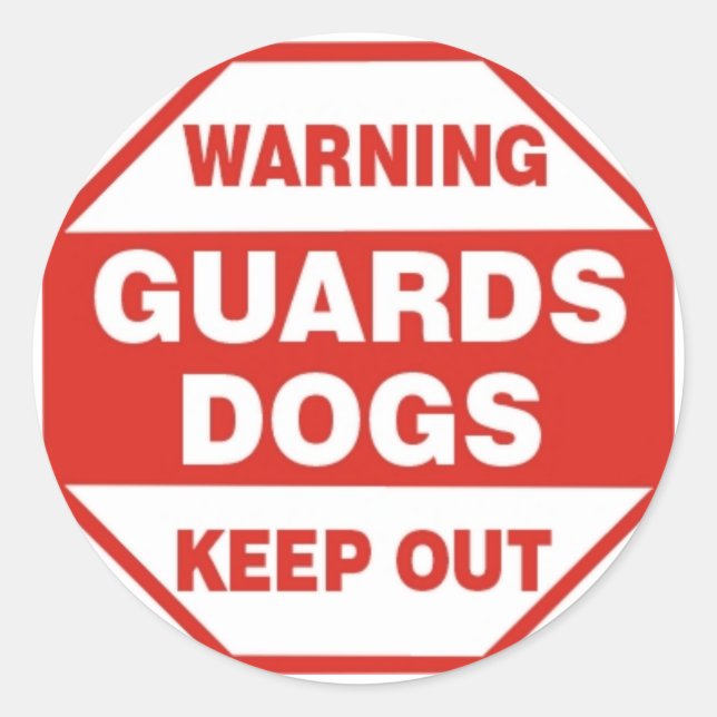 Warning Guard Dog Security Sticker (Front)