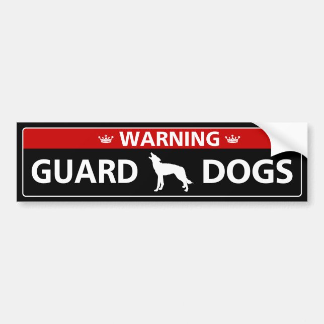 Warning ! Guard Dogs Bumper Sticker (Front)