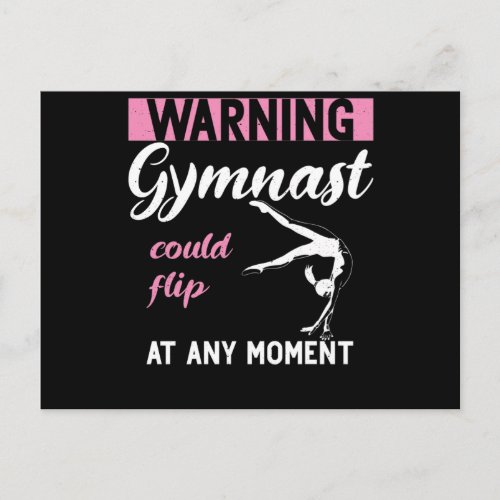 Warning Gymnast Could Flip Any Moment Gym Wheel Postcard