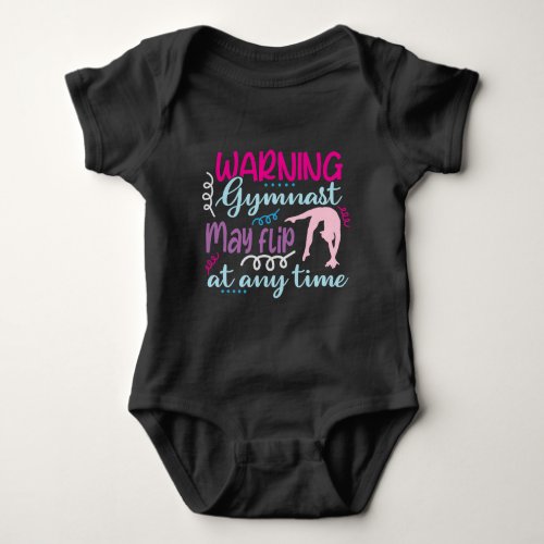 Warning Gymnast May Flip at Any Time Baby Bodysuit