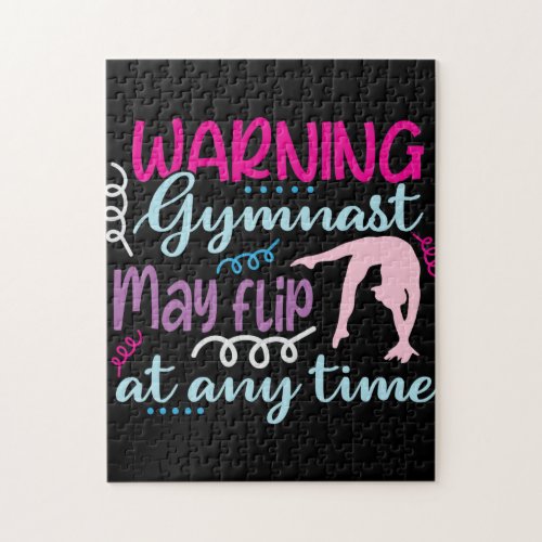 Warning Gymnast May Flip at Any Time Jigsaw Puzzle