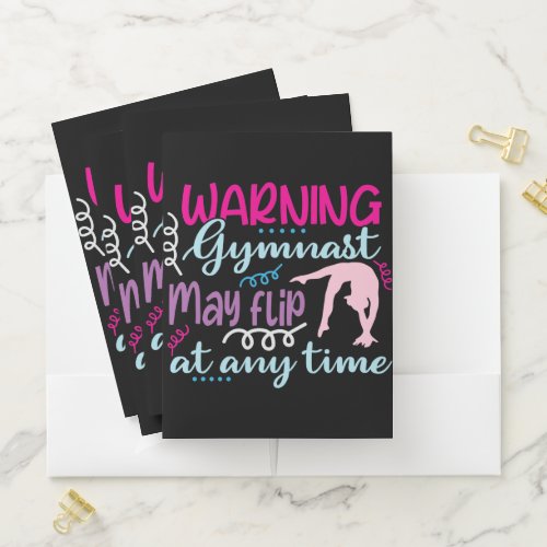 Warning Gymnast May Flip at Any Time Pocket Folder