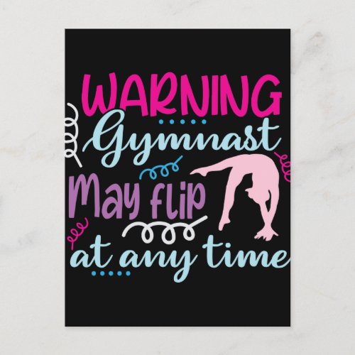 Warning Gymnast May Flip at Any Time Postcard