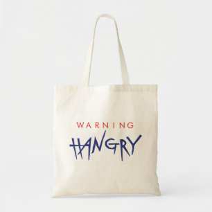 Warning Hangry Cotton Shopper Tote Bag