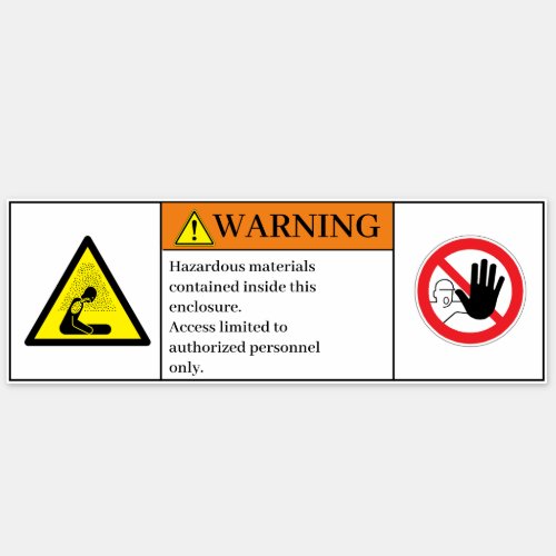 Warning Hazardous Materials Label