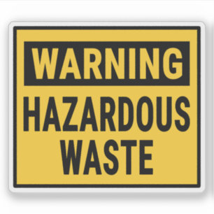 Warning Hazardous Waste Sticker