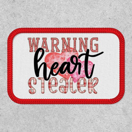 Warning Heart Stealer Valentine Patch