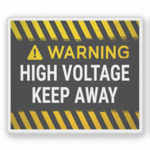 Warning High Voltage Keep Away Sign Sticker