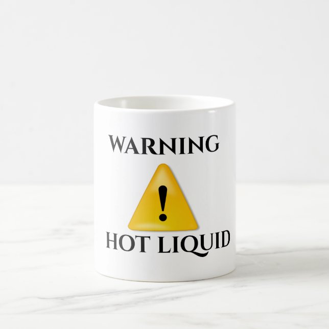 Warning hot liquid  color morph mug  (Center)